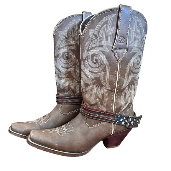 Durango 8.5 Women' Cowboy Boots Western American Flag Cowgirl Rodeo Festival USA - Picture 1 of 9
